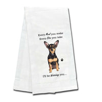 (61735) E & S Imports Black Chihuahua Kitchen Towel, 26.00 Inch, Dog Puppy Paw 71111