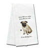 (61755) E & S Imports Pug Kitchen Towel, 26.00 Inch, Dog Puppy Paw 71131