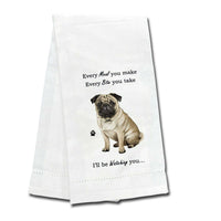 (61755) E & S Imports Pug Kitchen Towel, 26.00 Inch, Dog Puppy Paw 71131