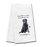 (61759) E & S Imports Black Labrador Kitchen Towel, 26.00 Inch, Dog Puppy Paw 71121