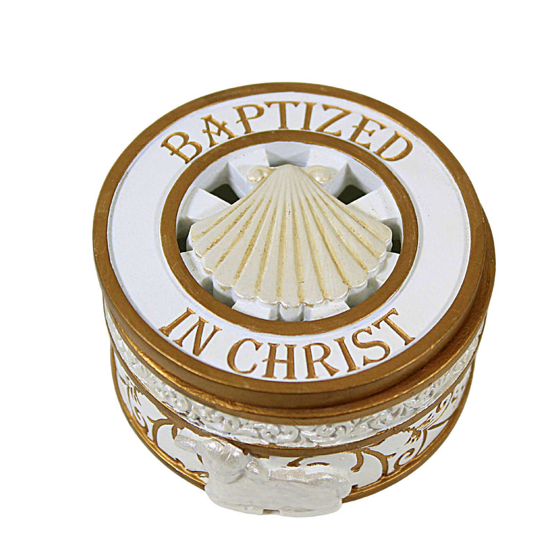 (61792) Joseph Studio Baptism Keepsake Box, 1.50 Inch, Crist Shell Lamb 606062