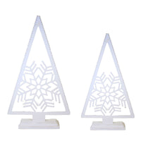 (61828) Ganz Snowflake Trees, 24.25 Inch, Triangle Base Cx182613