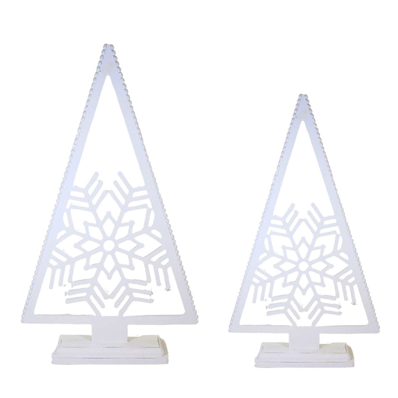 (61828) Ganz Snowflake Trees, 24.25 Inch, Triangle Base Cx182613