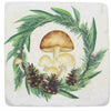 (61875) Ganz Mushroom Pine Coasters, 3.75 Inch, Set Of Four Pine Wreath Cx182802