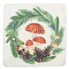 (61875) Ganz Mushroom Pine Coasters, 3.75 Inch, Set Of Four Pine Wreath Cx182802