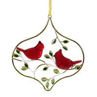 (61909) Crystal Expressions Cardinal Perched On Snowy Branch Ornament, 5.25 Inch, Red Birds Faceted Acryx229