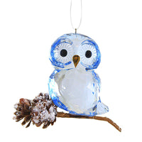 (61920) Crystal Expressions Pinecone Owl Ornament, 3.00 Inch, Faceted Bird Acryx268