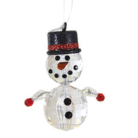 (61932) Crystal Expressions Snowman Acrylic Ornament, 2.50 Inch, Faceted Top Hat Acryx257