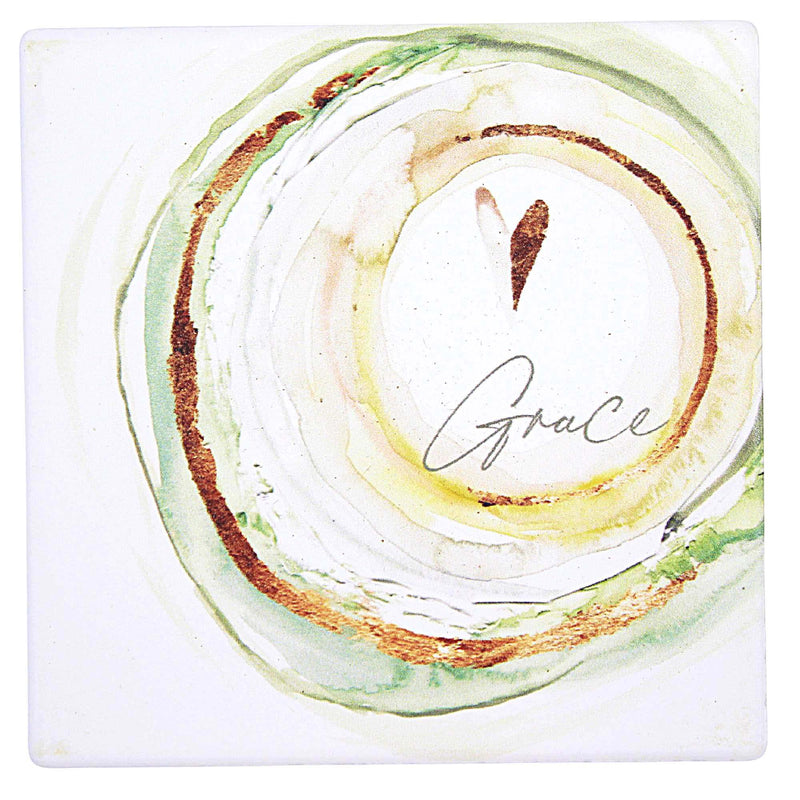 (61952) Ganz Watercolor Coaster Set, 4.00 Inch, Love Hope Peace Grace Mx188798