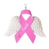 (61982) Kurt S. Adler Pink Ribbon Wing Ornament, 3.50 Inch, Faith Breast Cancer Sm2201