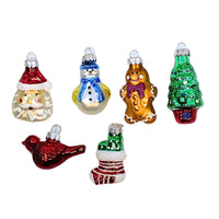 (62082) Craftoutlet.Com Mini Figural Christmas Ornament Set, 2.00 Inch, Cardinal Tree Stocking 58028