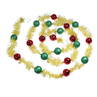 Craftoutlet.Com Red/Green Ball Garland Gold Tinsel - - SBKGifts.com