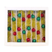 Craftoutlet.Com Red/Green Ball Garland Gold Tinsel - - SBKGifts.com