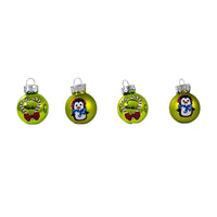 (62101) Craftoutlet.Com Penguins And Candy Cane Hearts Ball Ornament Set, 1.25 Inch, Mini Ball Ornaments 87946