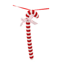 (62137) Ganz Candy Cane Garland, 8.50 Inch, Poinsettia Bows Holly Accents Mx187895