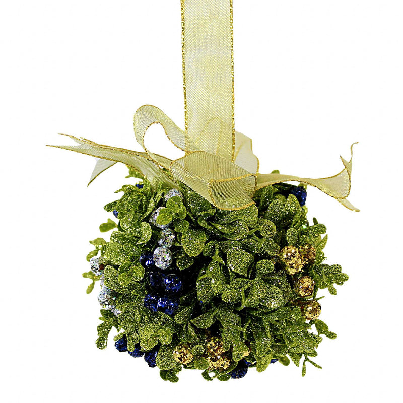 (62142) Ganz Mistletoe Door Decor Kissball, 5.00 Inch, Kissing Krystals Twilight Sapphire Kk605