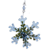 (62166) Ganz Winter Ice Teeny Snowflakes, 2.25 Inch, Kissing Krystals Ornaments Beads Kk543