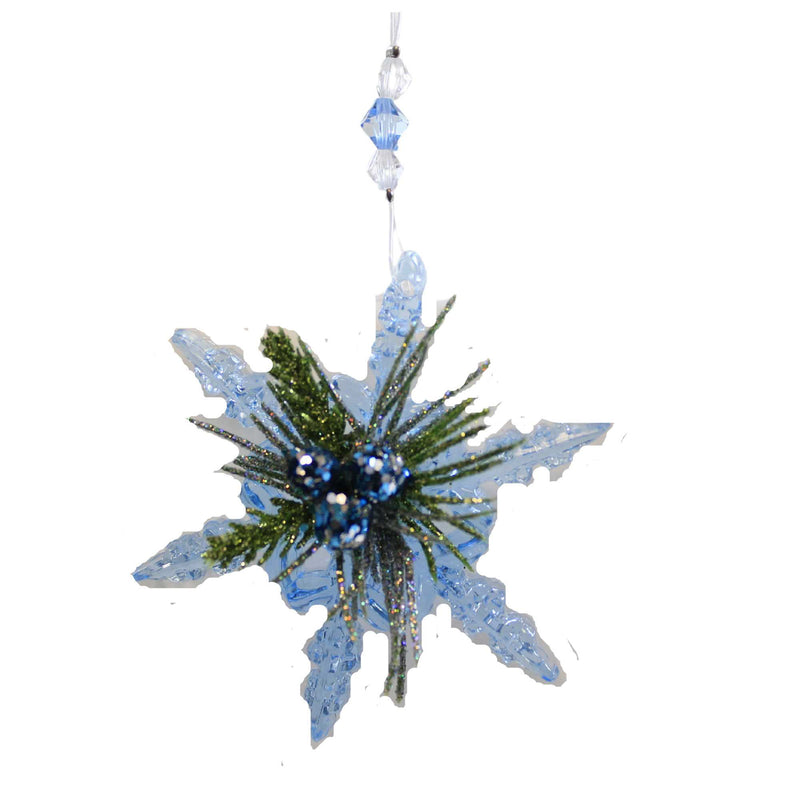 (62166) Ganz Winter Ice Teeny Snowflakes, 2.25 Inch, Kissing Krystals Ornaments Beads Kk543