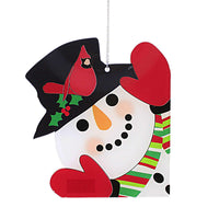 (62180) Ganz Snowman Peek-A-Boo Window Décor, 7.00 Inch, Cardinal Carrot Nose Ex21009