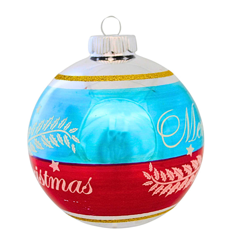 Christopher Radko Company Merry Christmas Flocked Ball - - SBKGifts.com