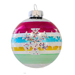 Christopher Radko Company Striped Ball Ornament - One Ornament 3.25 Inch, Glass - Shiny Brite Vintage Inspired 3.25Insbw (62270)