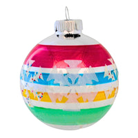 (62271) Christopher Radko Company Striped Ball Ornament, 3.25 Inch, Shiny Brite Vintage Inspired 3.25Insbw