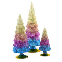 (62273) Cody Foster Ombre Glitter Gradient Trees, 11.75 Inch, Christmas Set/3 Decorate Village Decor Ombre Cd1607os