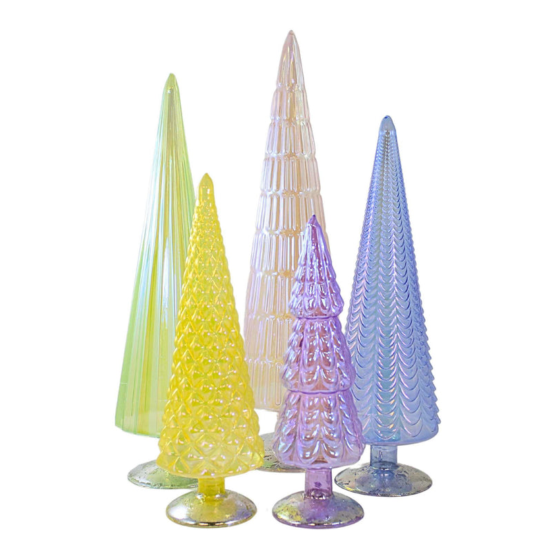 Cody Foster Pastel Iridescent Trees - 5 Glass Trees 18 Inch, Glass - Easter Christmas Village Mantle Decor Cd1837p (62274)