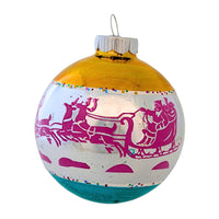 (62280) Christopher Radko Company Santa Sleigh Reindeer Ornament, 3.25 Inch, Shiny Brite Vintage Inspired 3.25Insbw