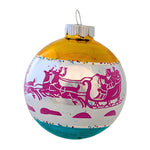 Christopher Radko Company Santa Sleigh Reindeer Ornament - One Ornament 3.25 Inch, Glass - Shiny Brite Vintage Inspired 3.25Insbw (62280)