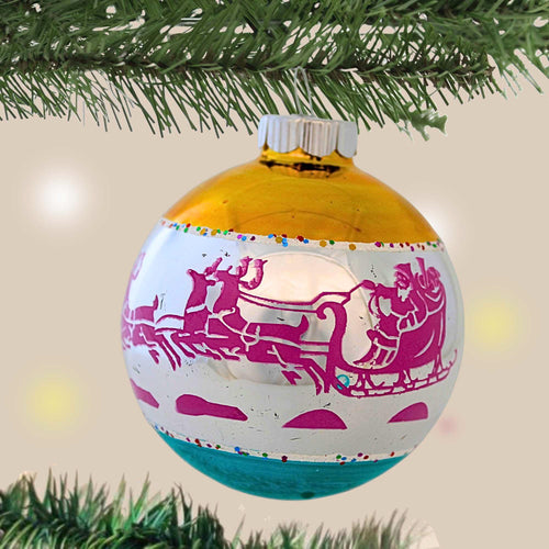 Christopher Radko Company Santa Sleigh Reindeer Ornament - - SBKGifts.com