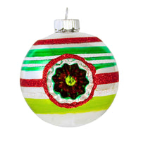 (62288) Christopher Radko Company Round Reflector Ornament, 3.25 Inch, Shiny Brite Vintage Inspired 3.25Inrousbw