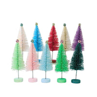 (62300) Cody Foster Pastel Bottle Brush Trees Set / 10, 7.00 Inch, Decor Mantle Decorate Cd1961