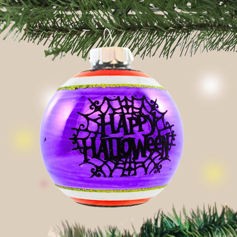 Christopher Radko Company Halloween Flocked Ball Ornament - - SBKGifts.com