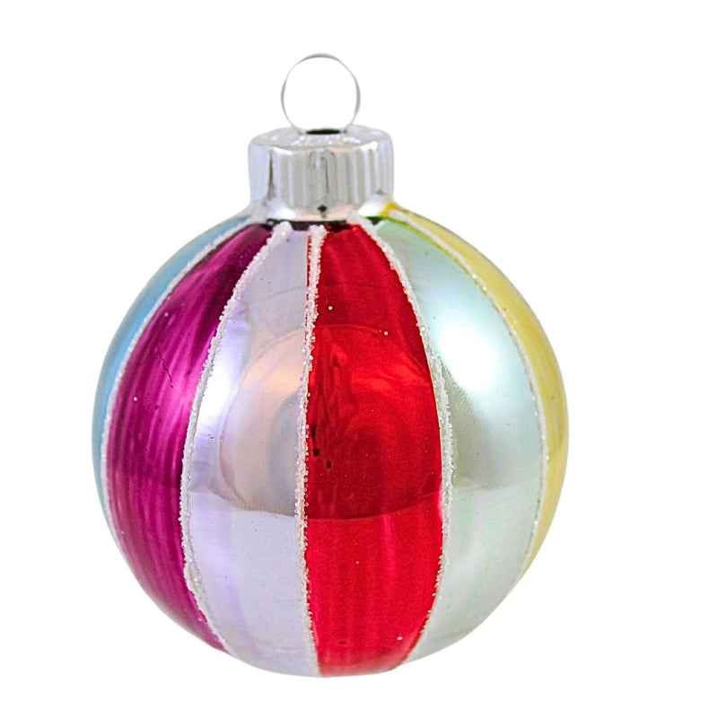 3.00 Inch Striped Ball Ornament Shiny Brite Vintage Inspired 3Inballsbw (62316)