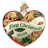 (62331) Old World Christmas 2024 First Christmas Heart, 3.25 Inch, Ornament Marriage Love 1St 30069