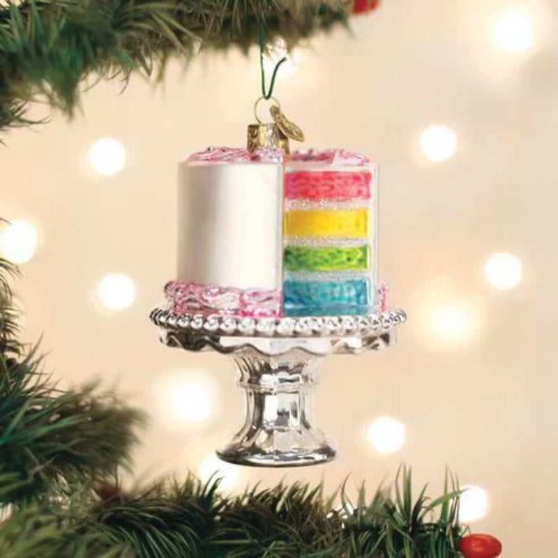 Old World Christmas Rainbow Cake On Stand - - SBKGifts.com