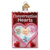 (62340) Old World Christmas Box Of Conversation Hearts Candy, 4.00 Inch, Ornament 32623