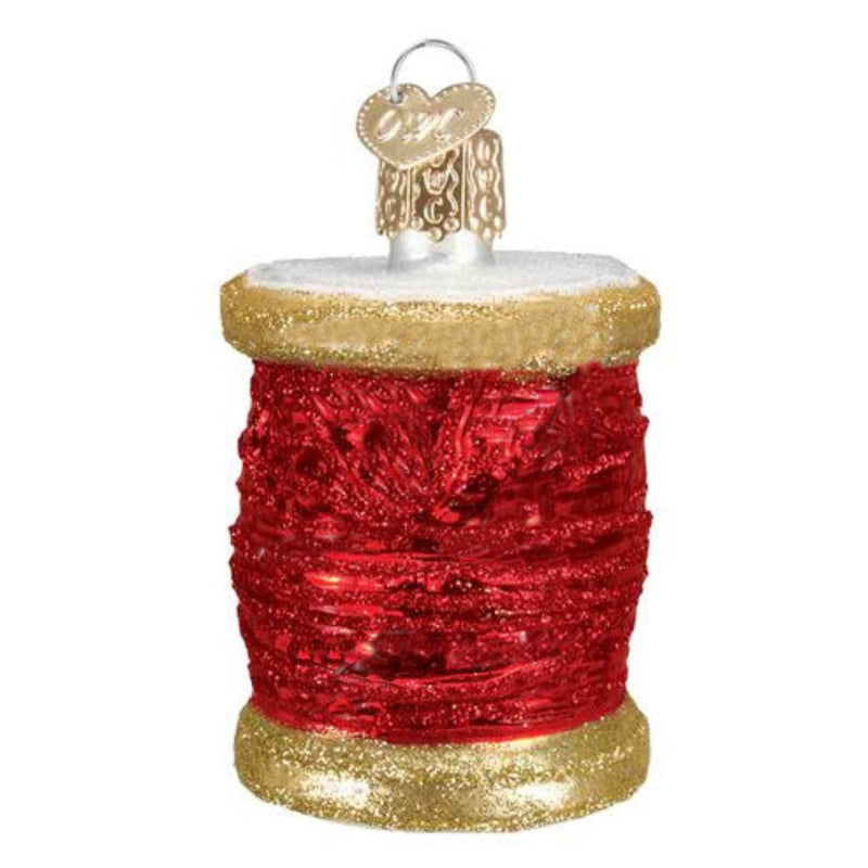 Old World Christmas Red Spool Of Thread - - SBKGifts.com