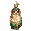 (62348) Old World Christmas Spotted Owl, 2.75 Inch, Ornament Bird Barn Tree Feather 16052