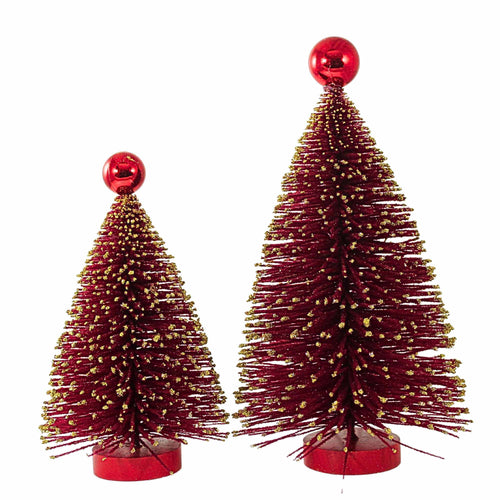 Cody Foster Gold Flaked Red Bottle Brush Tree Set - - SBKGifts.com