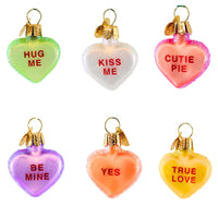 (62393) Old World Christmas Conversation Heart Set, 1.50 Inch, Love Valentine's Day 30002