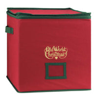 (62399) Old World Christmas Ornament Storage Box, 13.00 Inch, Compartments Dividers 14359