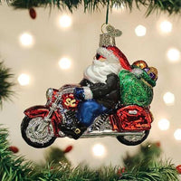 Old World Christmas Biker Santa - - SBKGifts.com