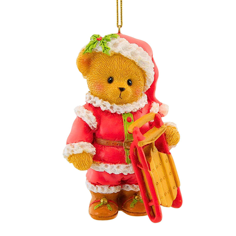 3.50 Inch Santa Bear Ornament Sled 137979 (62456)