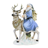 (62506) Roman Santa Riding Gray Deer, 11.75 Inch, Woodland Tree Presents 137789