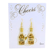 (62514) Roman Champagne Bottle Earrings, 2.75 Inch, 12892