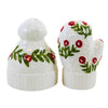 (62527) Tag Holiday Hat & Mitten S&P Set, 3.00 Inch, Holly Berries Christmas G18720