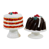 (62534) Tag Sugar Plum Cakes S & P Set, 3.50 Inch, Christmas Cherries G18781