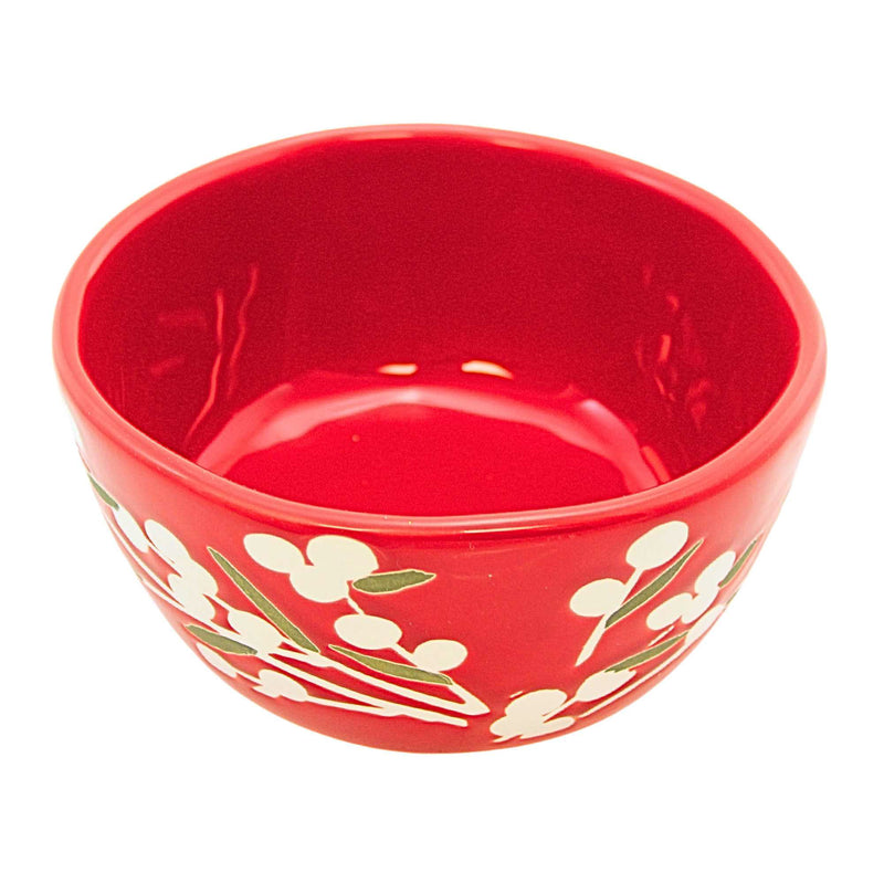 Tag Red Sprig Snack Bowl - - SBKGifts.com